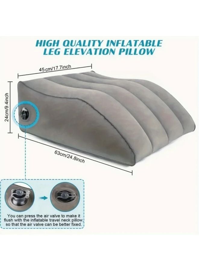 Inflatable Leg Pillow Portable Elevation Cushion For Knee Support Muscle Relaxation Grey - Image 4